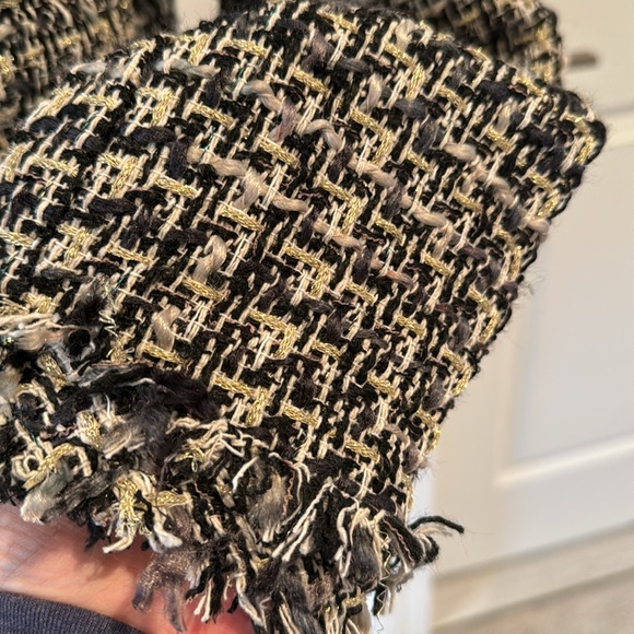 PARIS CHIC DESIGNER STYLE FRINGE TRIM GOLD BUTTON JACKET - Picture 8 of 11